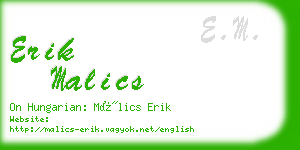 erik malics business card